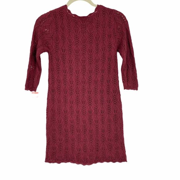 Cat & Jack Burgandy Knit Dress Girls Large 10/12 - Picture 3 of 5